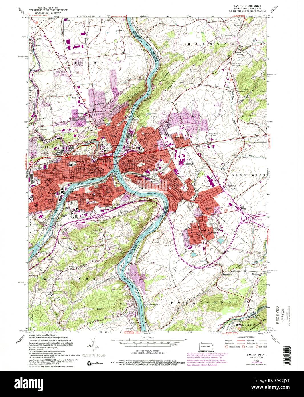 Easton pennsylvania map hires stock photography and images Alamy