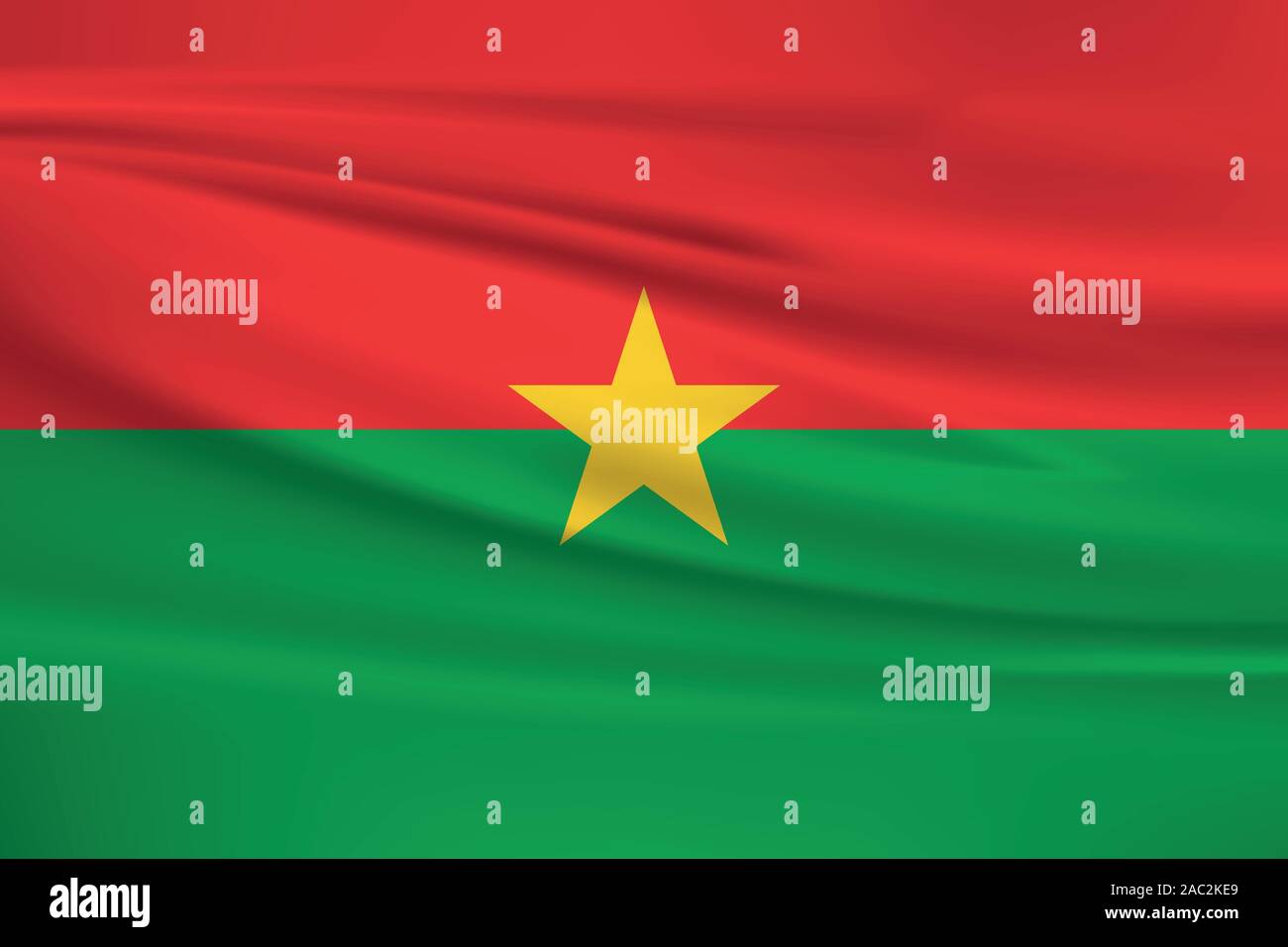 Waving Burkina Faso flag, official colors and ratio correct. Burkina ...