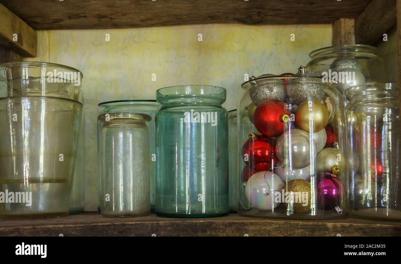 Empty glass jar jars shelf hi-res stock photography and images - Alamy