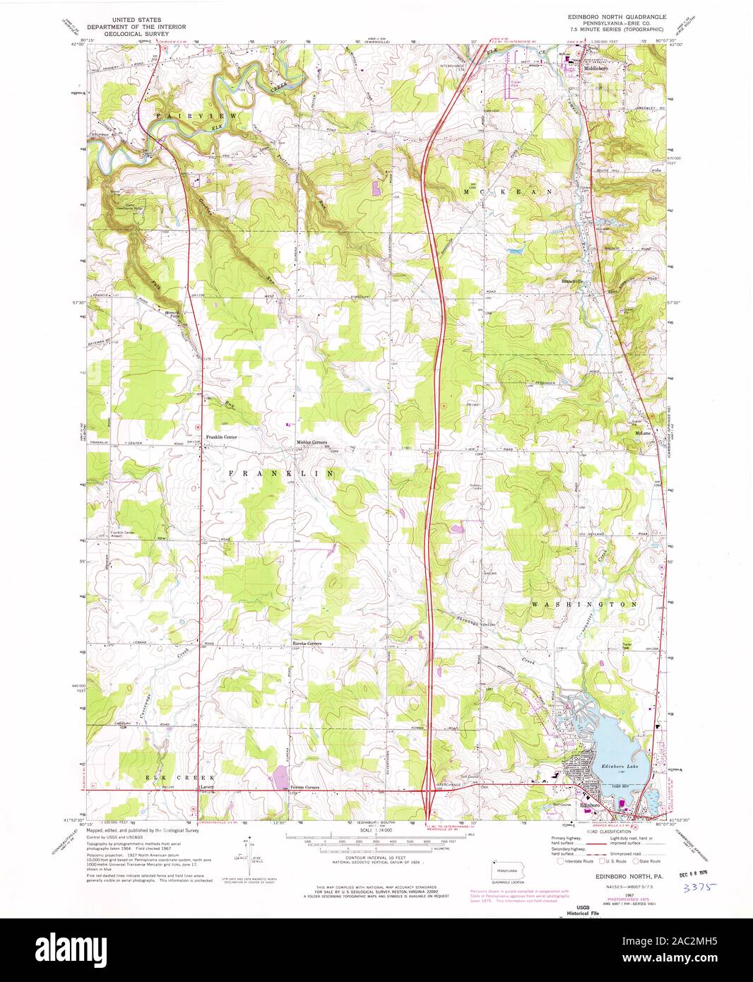 Map of edinboro pennsylvania hires stock photography and images Alamy