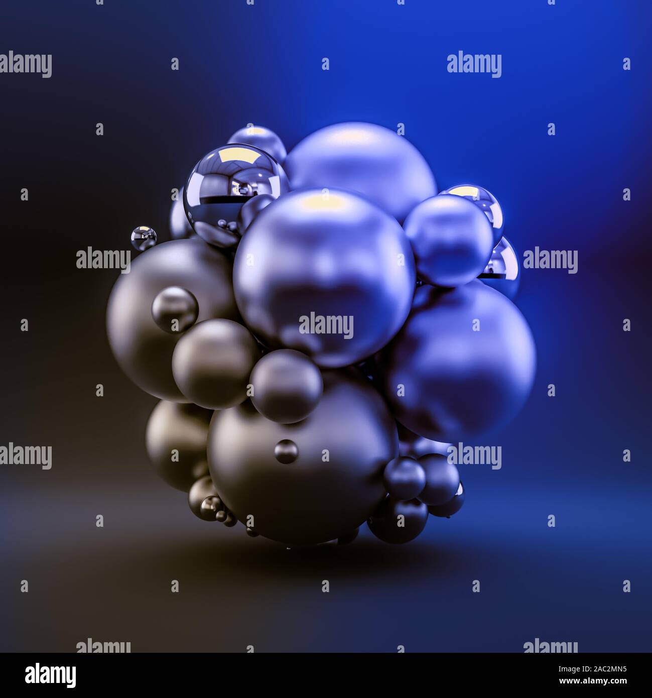 Blue abstract background with balls. 3d rendering 3d illustration Stock ...