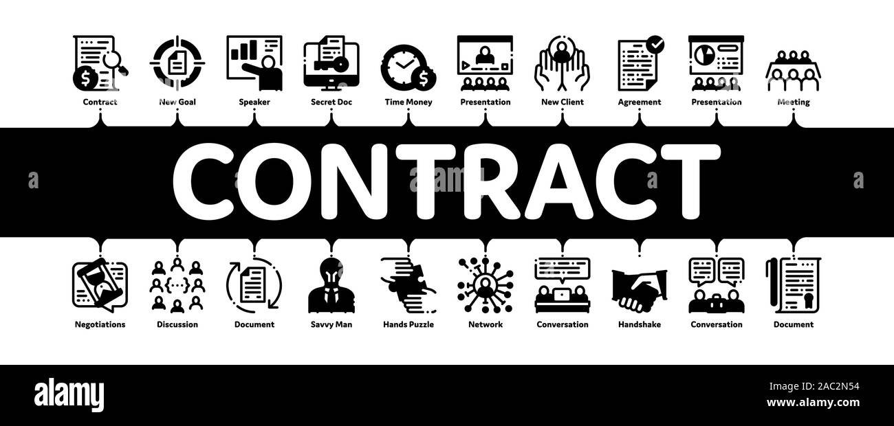Contract Minimal Infographic Banner Vector Stock Vector Art