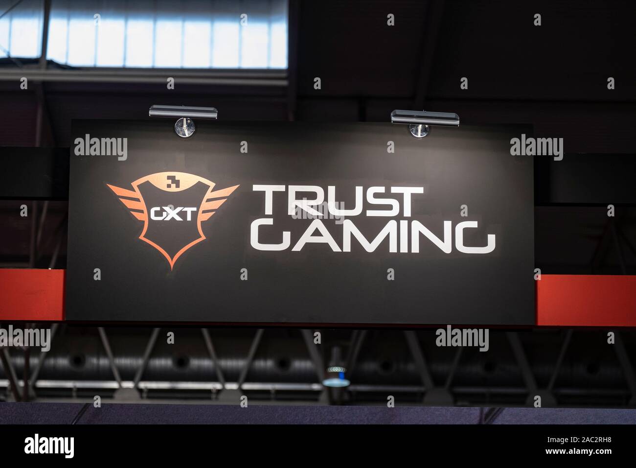 Barcelona Spain 29th Nov 19 Trust Gaming Cxt Logo Seen During The Festival The Niceone Barcelona Gaming Digital Experiences Festival Dedicated To The Video Game Industry And Virtual Reality Takes Place At Barcelona Spain 29th Nov 19 Trust Gaming Cxt Logo Seen During The Festival The Niceone Barcelona Gaming Digital Experiences Festival Dedicated To The Video Game Industry And Virtual Reality Takes Place At