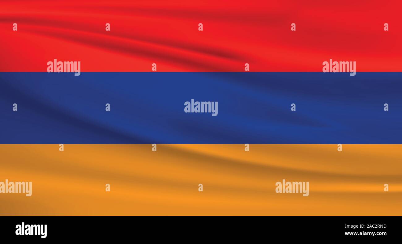 Waving Armenia flag, official colors and ratio correct. Armenia