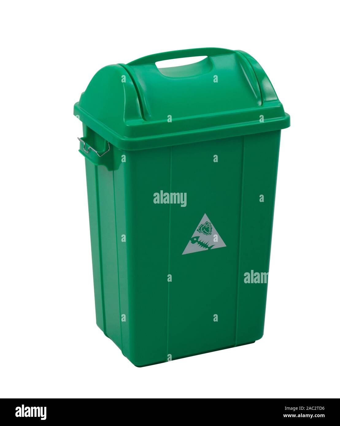 green trash bin for organic garbage isolated on white background Stock Photo