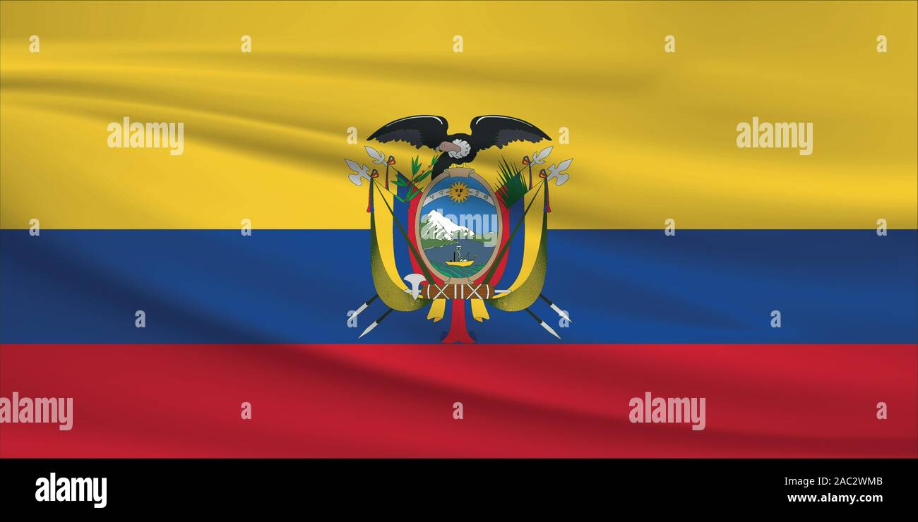 Waving Ecuador Flag, Official Colors And Ratio Correct. Ecuador ...