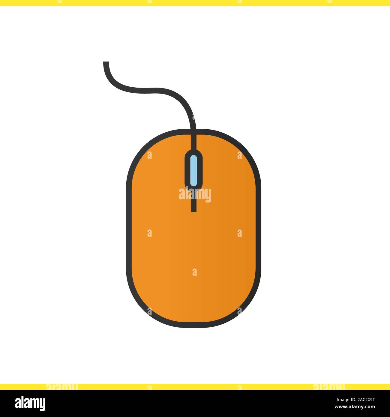Computer mouse color icon. Isolated vector illustration Stock Vector