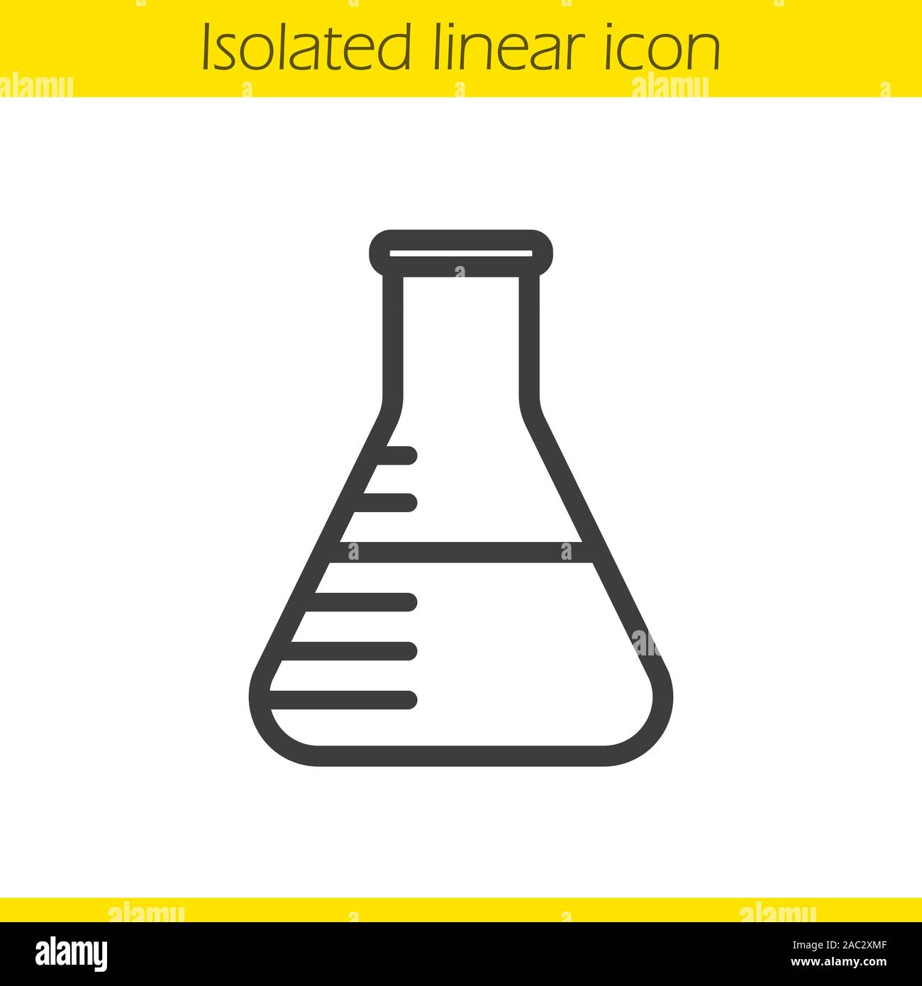 Lab beaker linear icon. Thin line illustration. Contour symbol. Vector