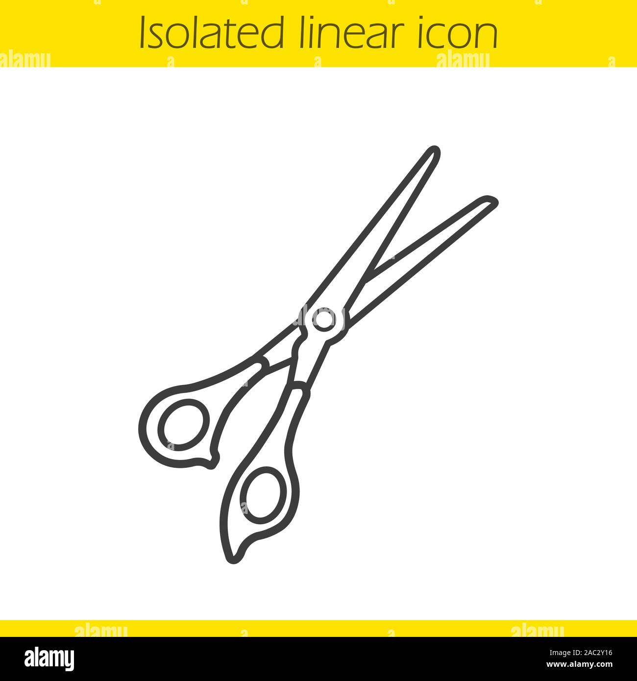 Scissors linear icon. Thin line illustration. Shears contour symbol ...