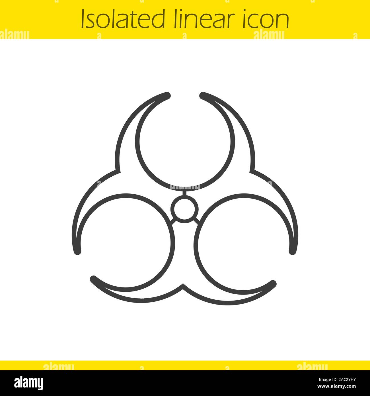Biohazard danger linear icon. Thin line illustration. Bio hazard caution contour symbol. Vector isolated outline drawing Stock Vector