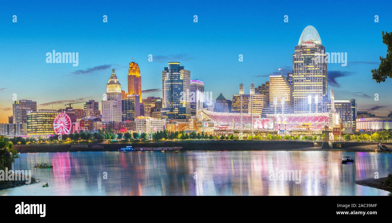 Cincinnati, Ohio also know as the Queen City. Stock Photo