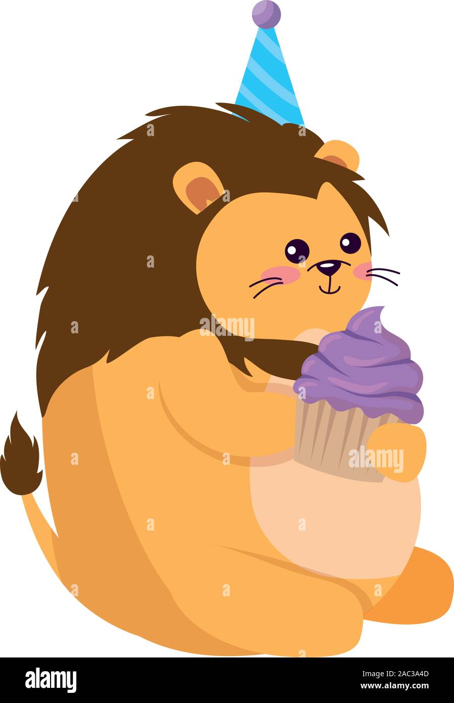 Lion cartoon with happy birthday vector design Stock Vector Image & Art ...