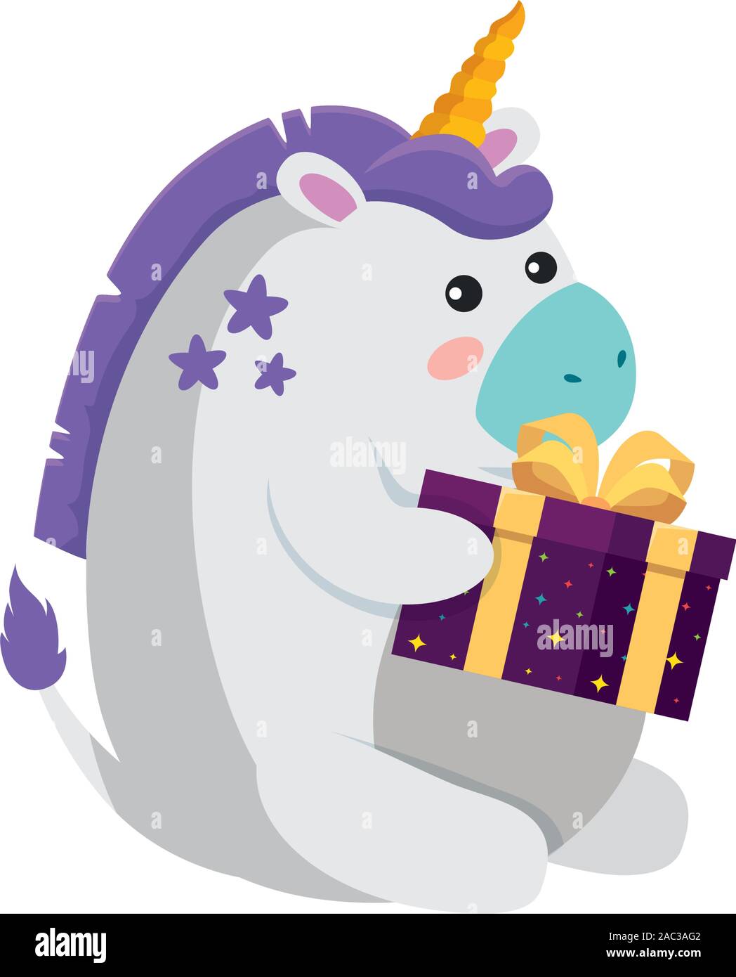 Unicorn cartoon with happy birthday vector design Stock Vector Image ...