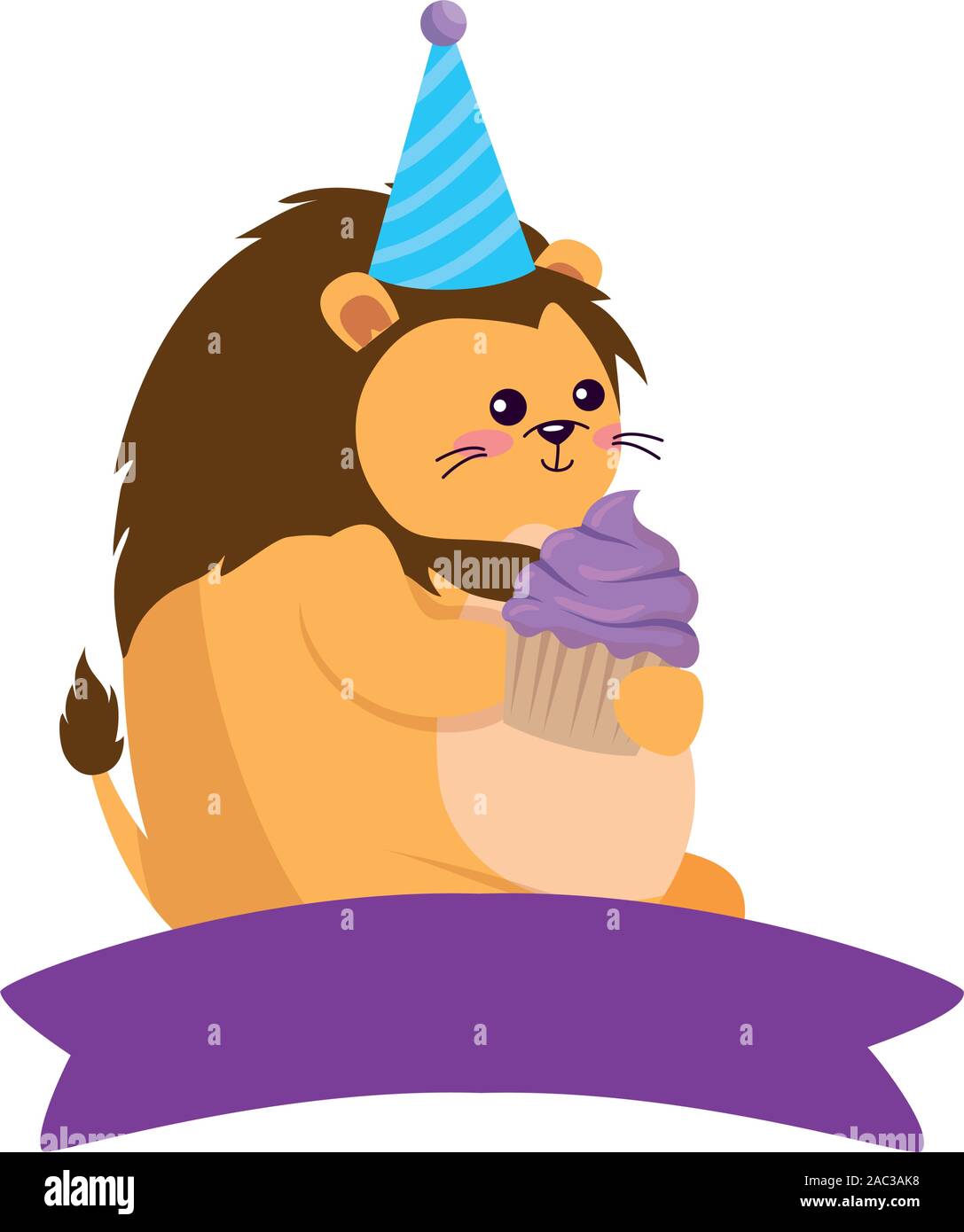 Lion cartoon with happy birthday vector design Stock Vector Image & Art ...