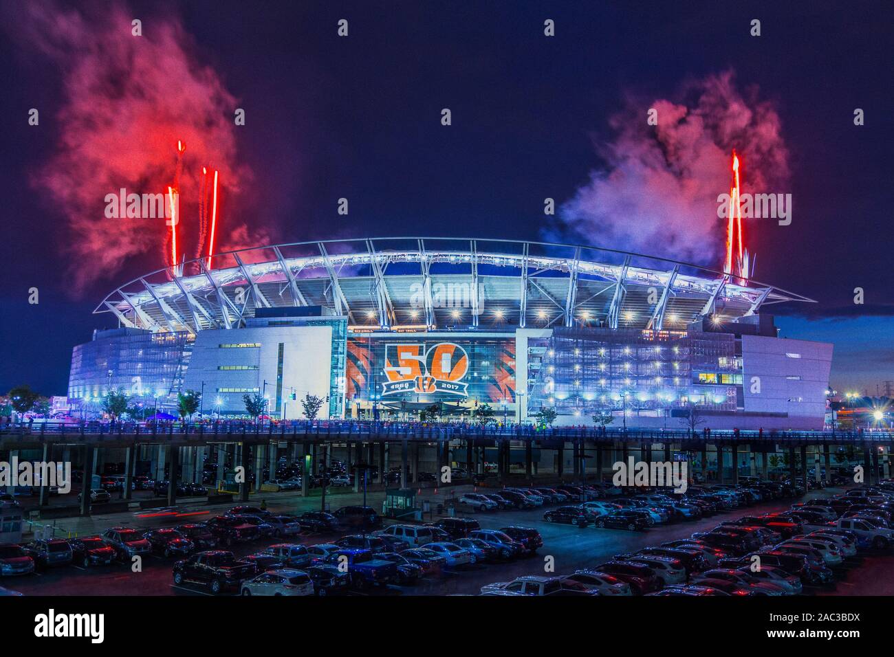 Paul Brown Stadium. Home of the Cincinnati Bengals NFL team. Stock Photo