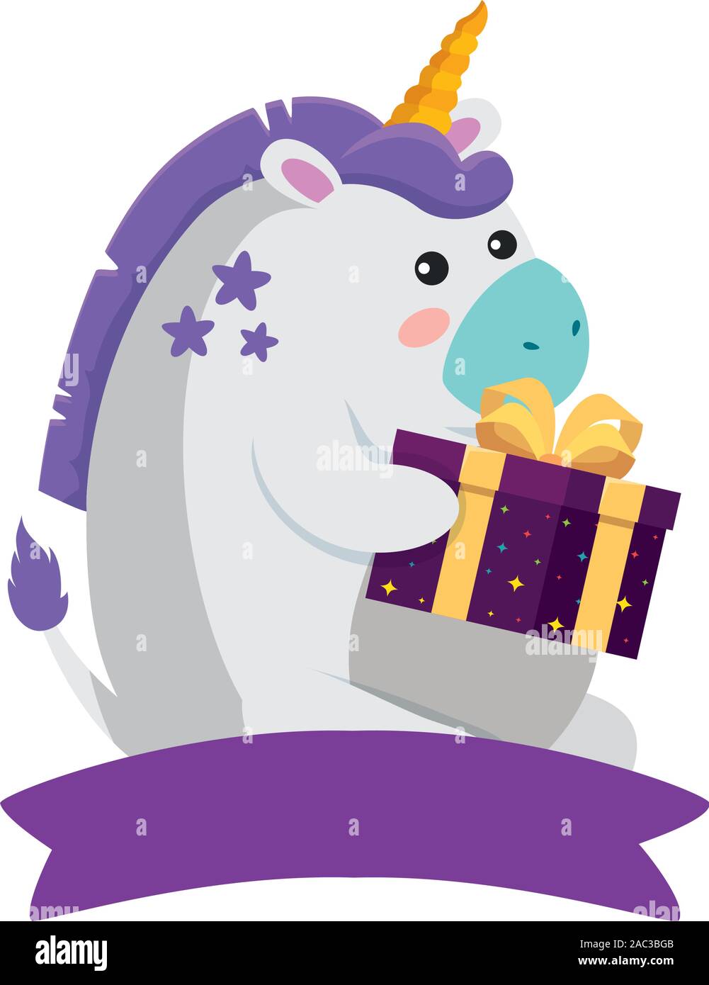 Unicorn cartoon with happy birthday vector design Stock Vector Image ...