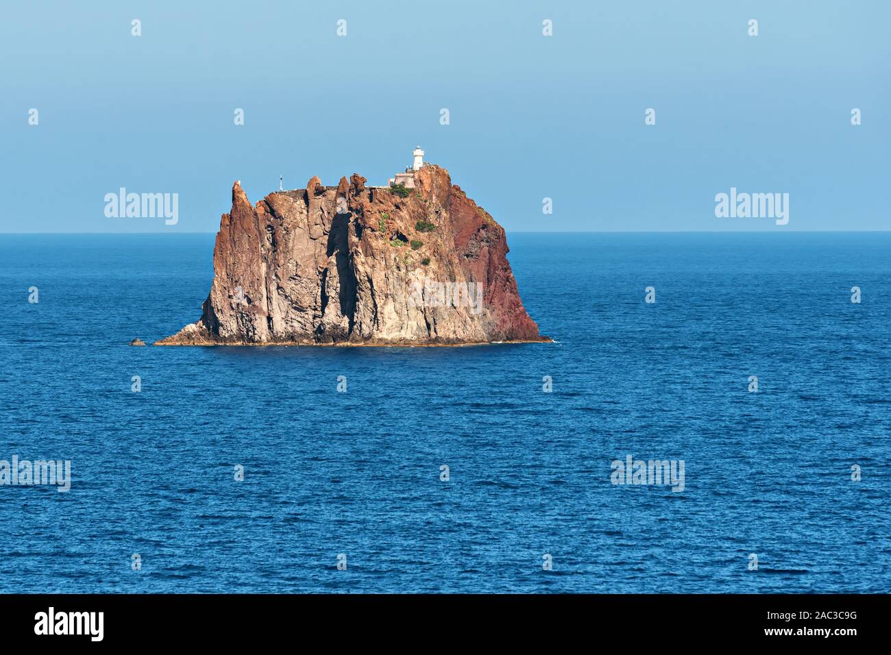the small volcanic island named 'strombolicchio' near stromboli, aeolian islands, italy Stock Photo