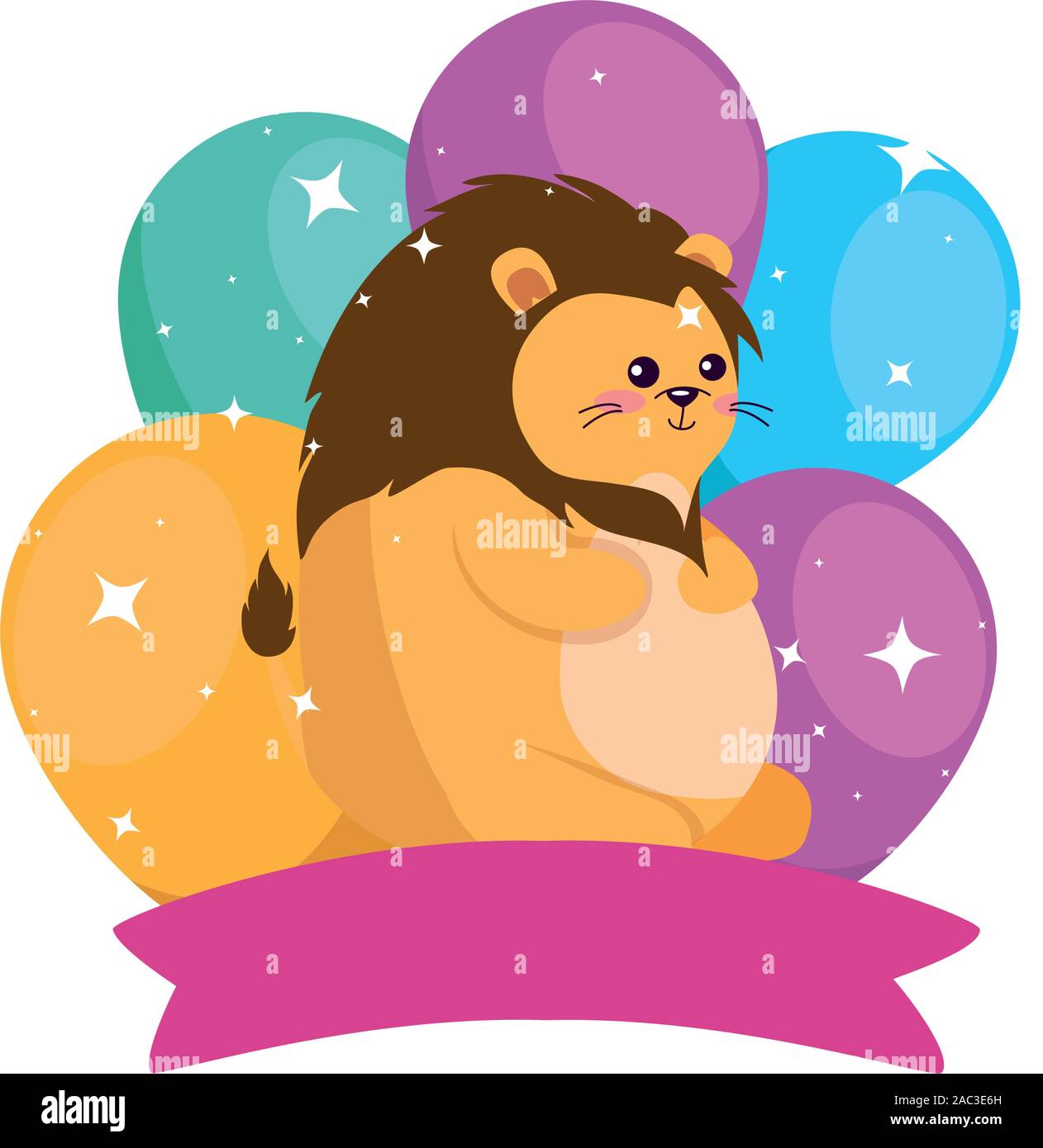 Lion cartoon with happy birthday vector design Stock Vector Image & Art ...