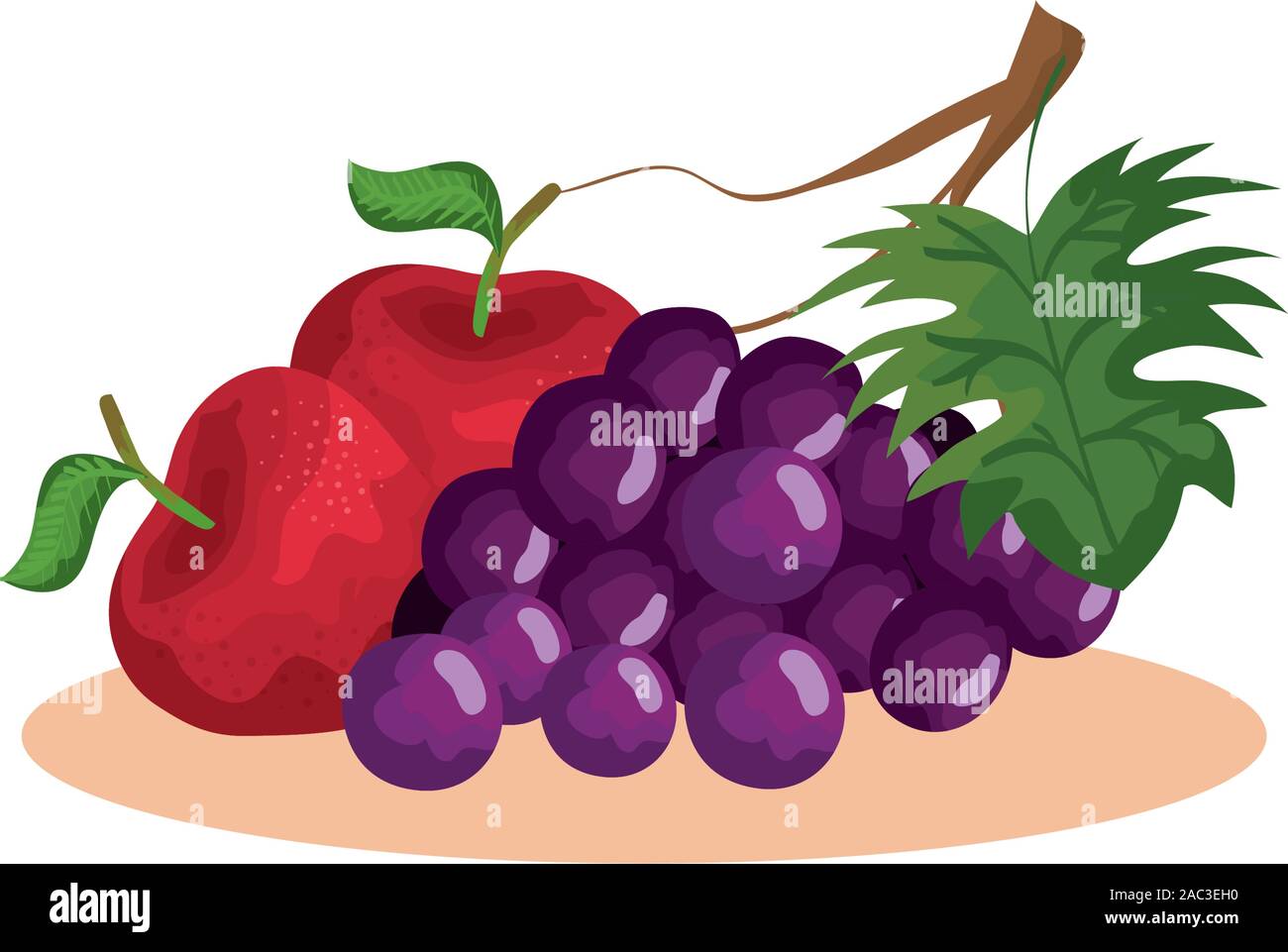 Isolated plate with fruits vector design Stock Vector Image & Art - Alamy