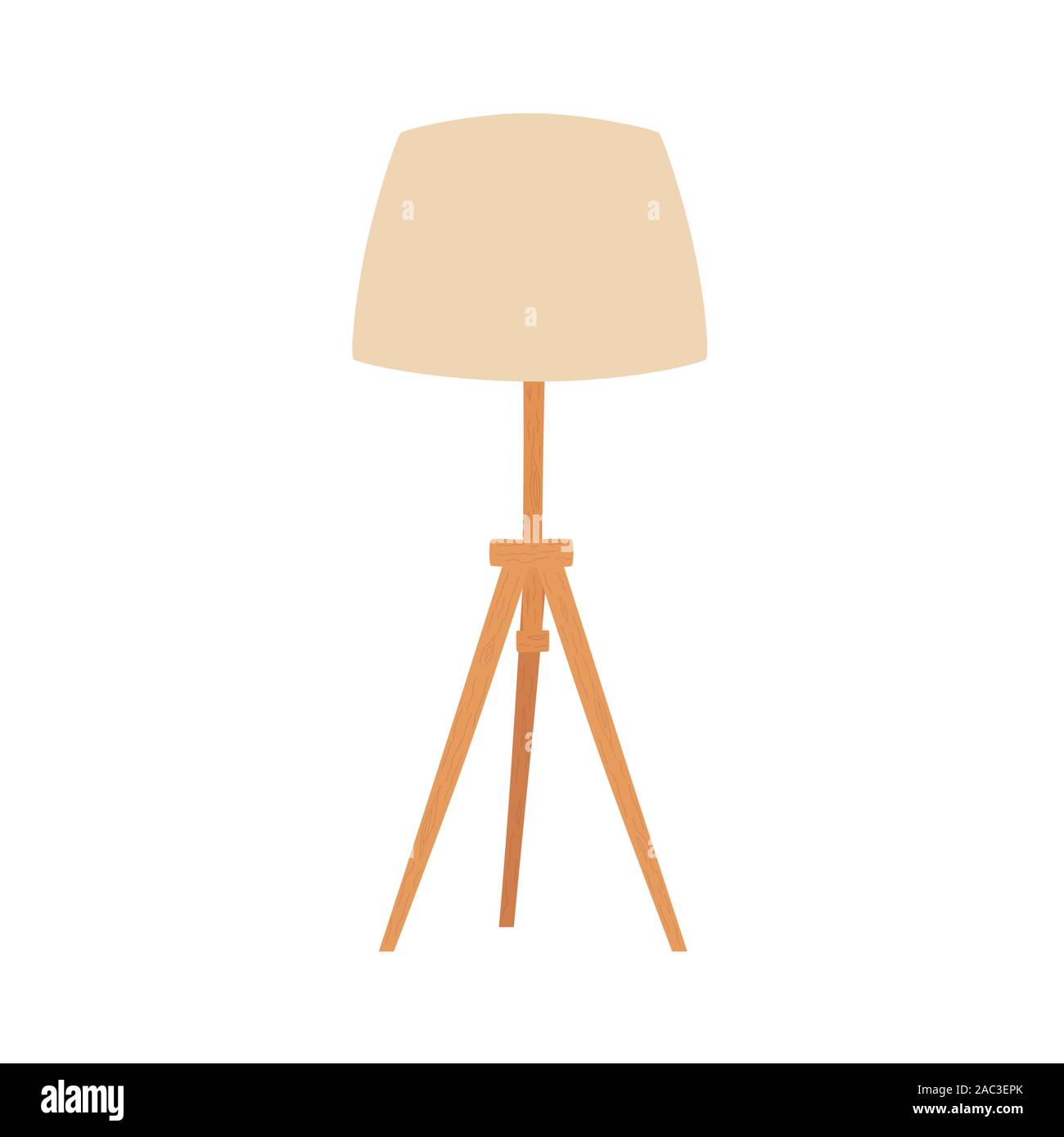 Torchere. Floor lamp. Home interior and creativity. Vector illustration. Stock Vector