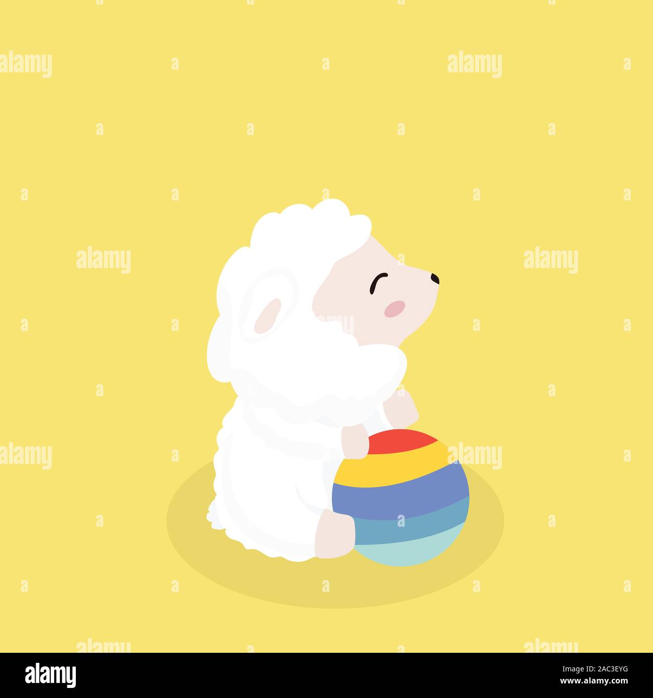Cute sheep in flat style on pastel background Stock Vector Image & Art ...