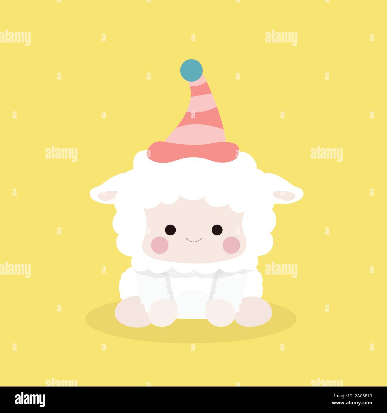 Cute sheep in flat style on pastel background Stock Vector Image & Art ...
