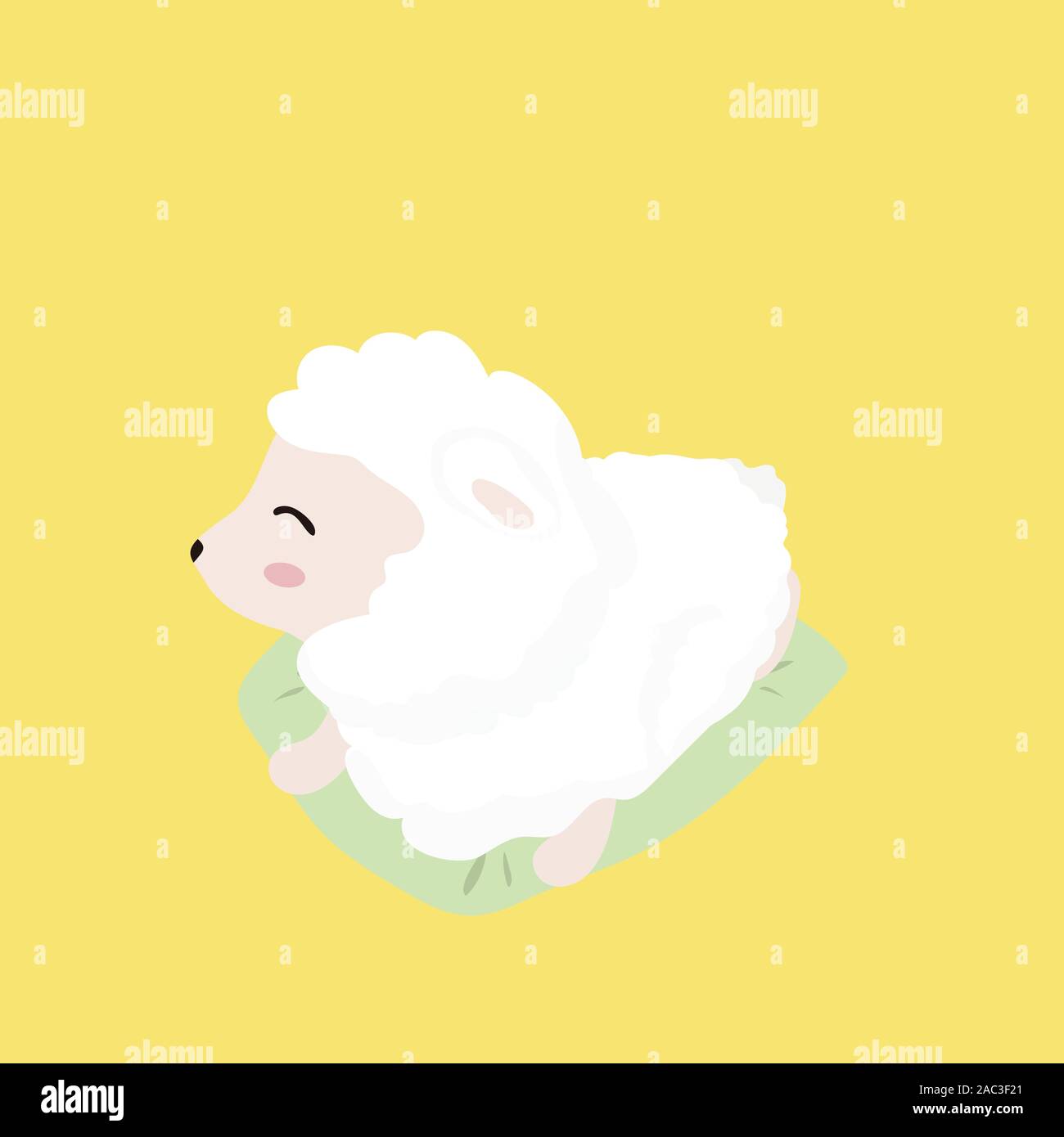 Cute sheep in flat style on pastel background Stock Vector Image & Art ...
