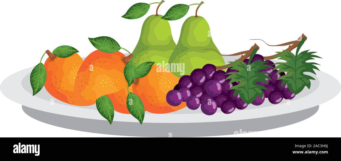 Isolated plate with fruits vector design Stock Vector Image & Art - Alamy