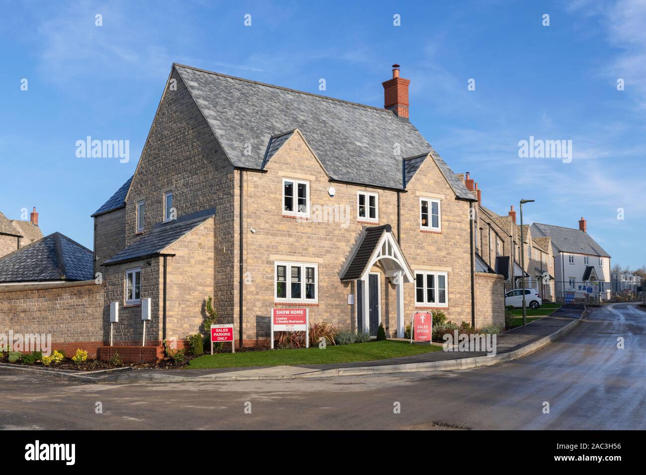 Show home on new housing development in the Oxfordshire village of