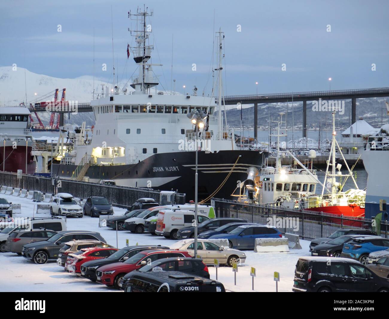 Tromso quayside, fishing vessels Stock Photo