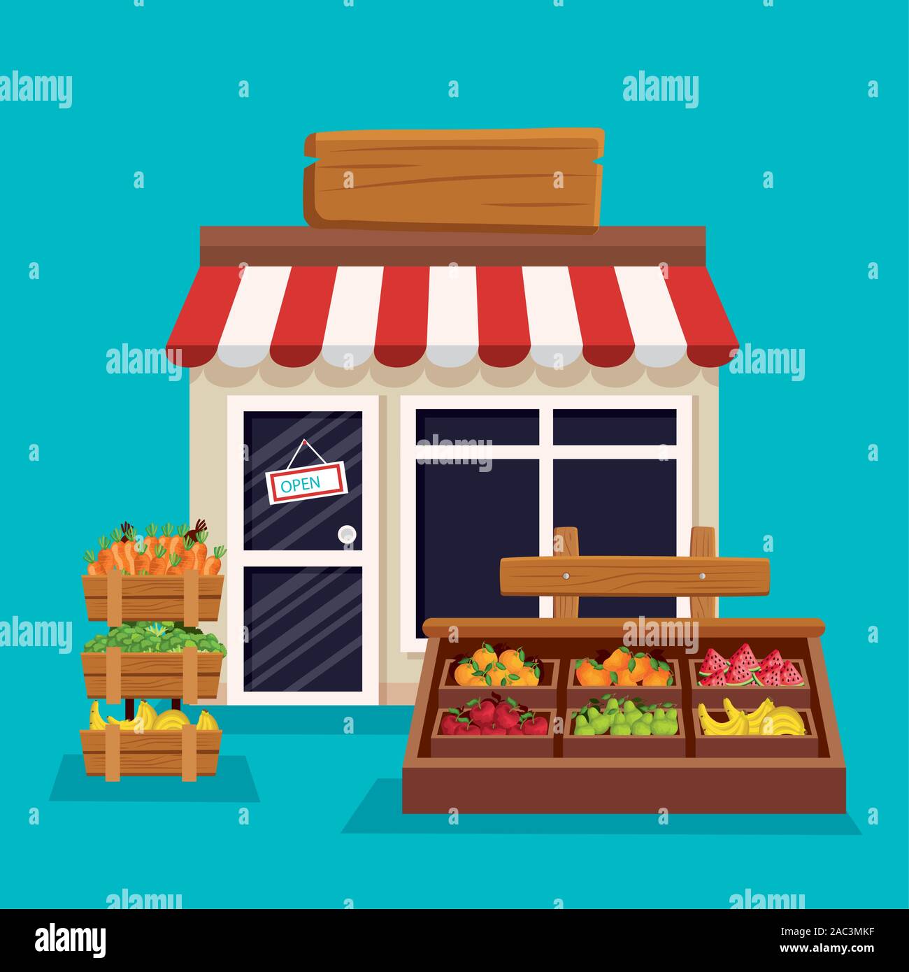 Fruits and vegetables shop vector design Stock Vector Image & Art Alamy