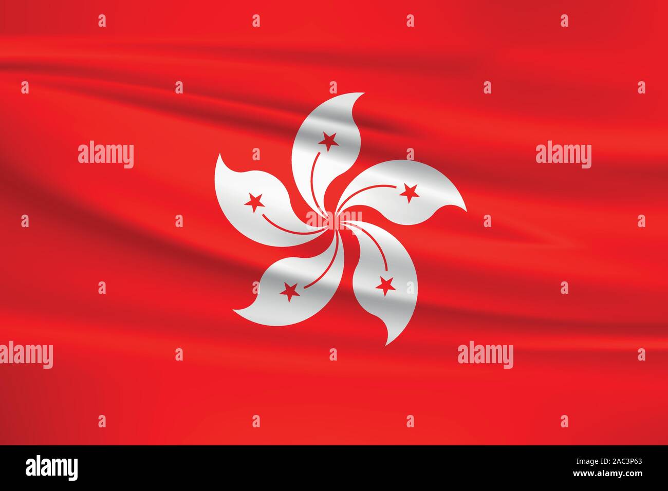 Waving Hong Kong flag, official colors and ratio correct. Hong Kong ...