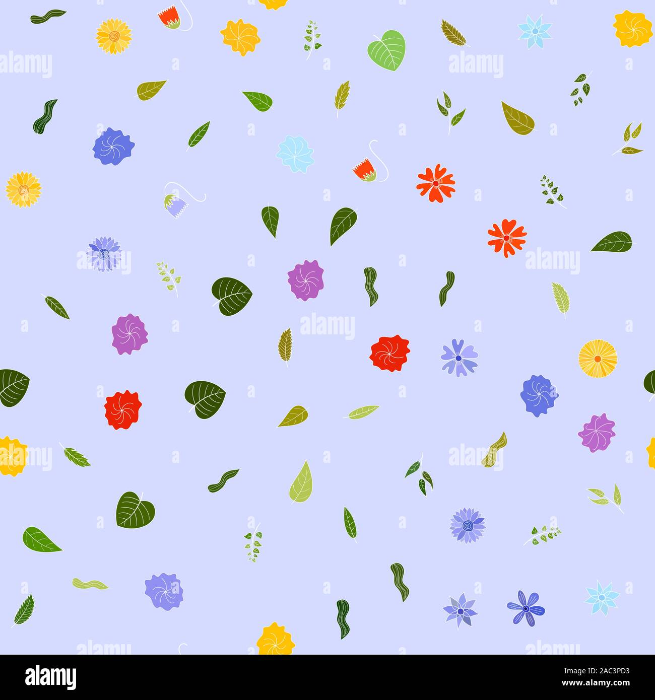 hand drawn vector floral seamless pattern Stock Vector Image & Art - Alamy