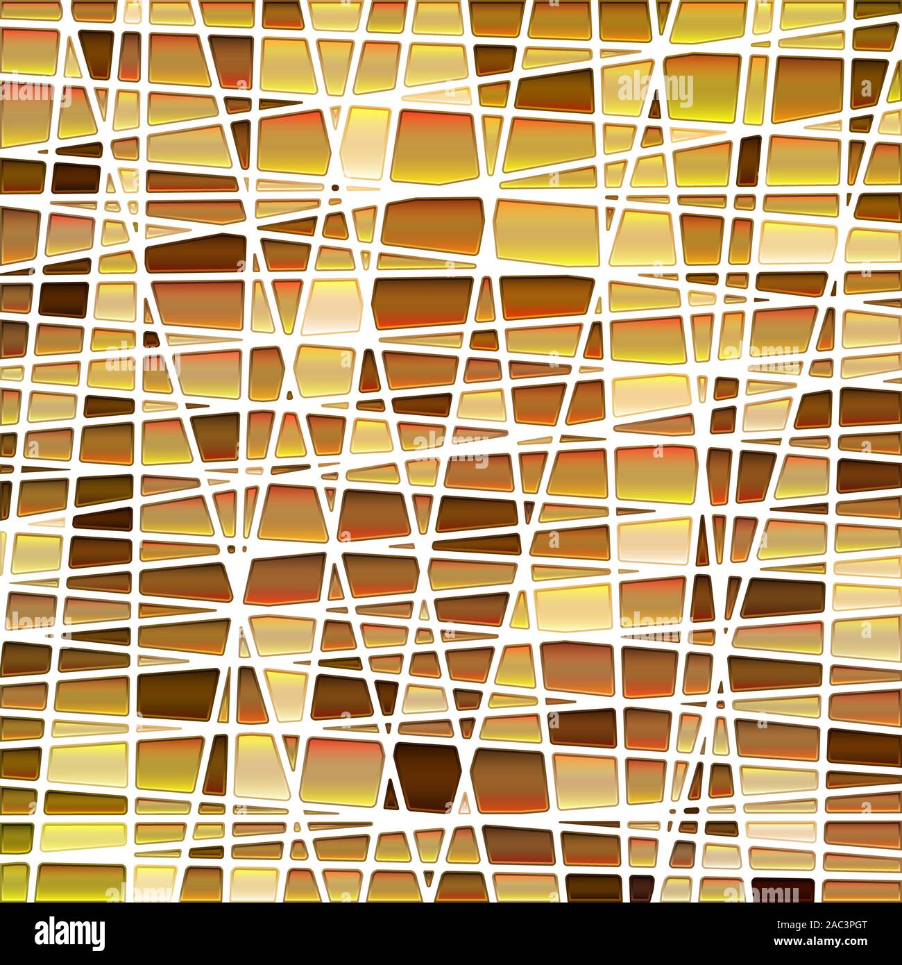 abstract vector stained-glass mosaic background - yellow and brown