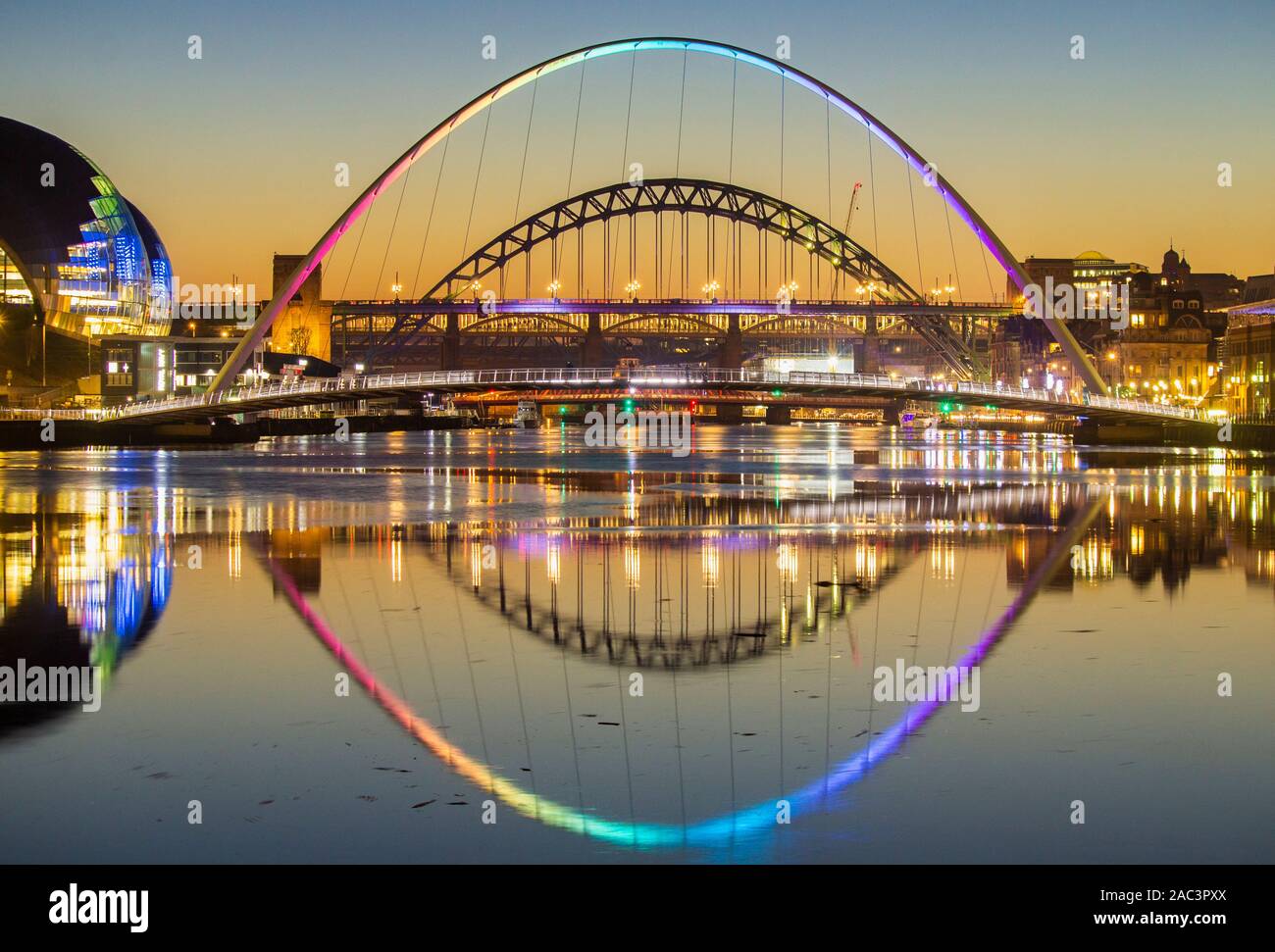 View Over The River Tyne At Sunset From Newcastle Quayside Newcastle 