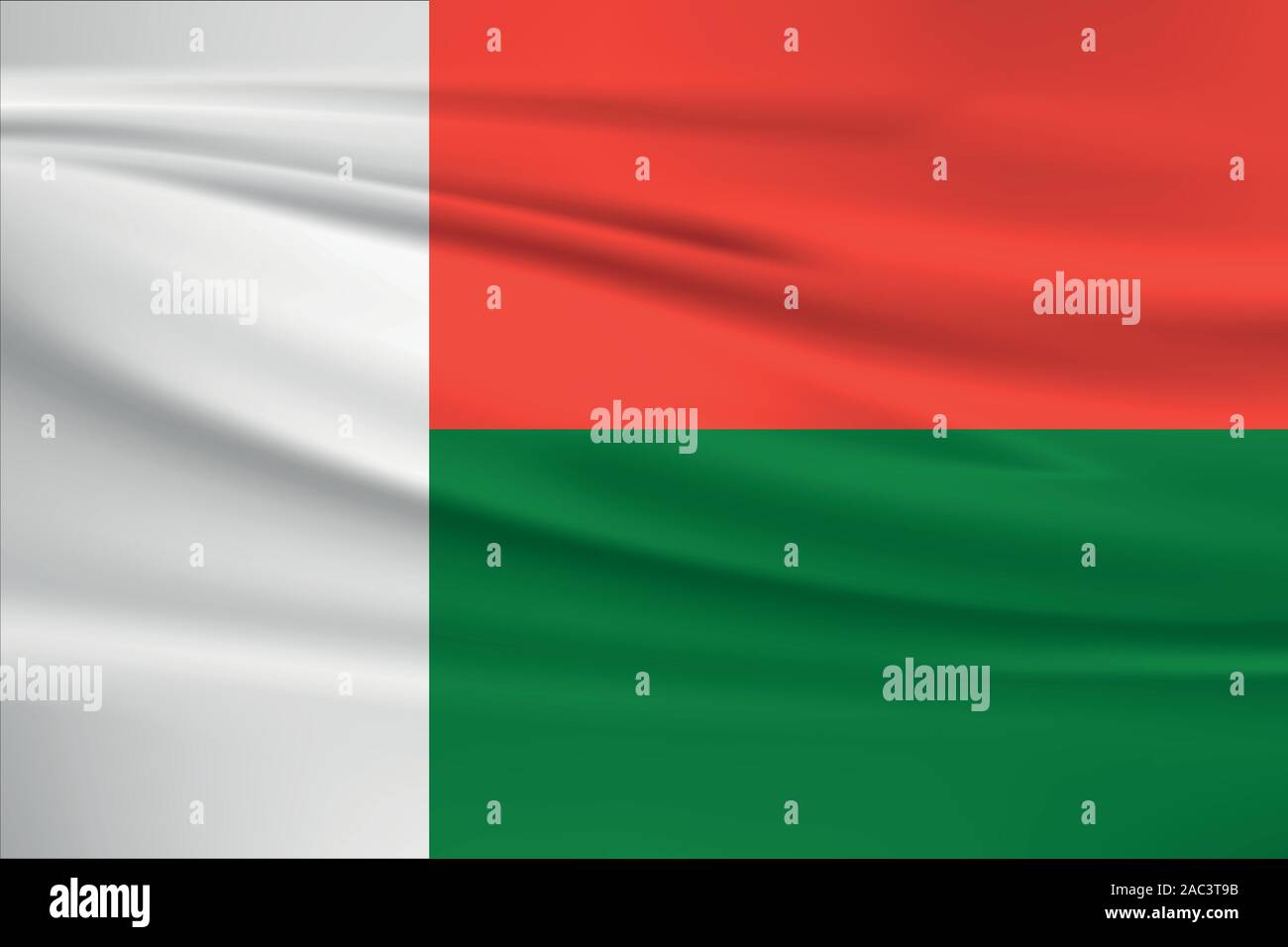 Waving Madagascar flag, official colors and ratio correct. Madagascar ...