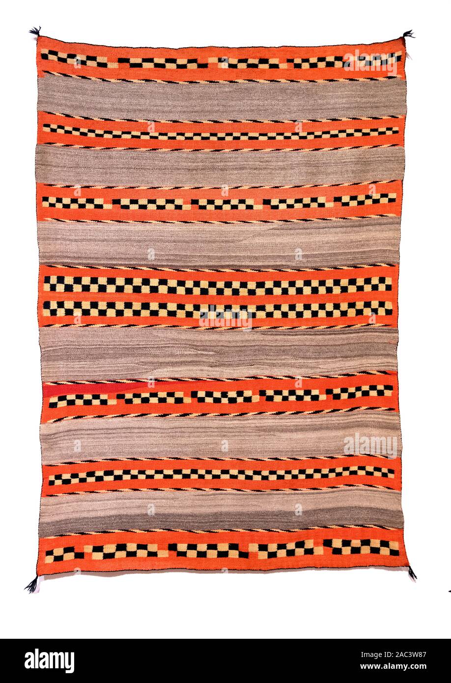 Navajo textiles, Banded serape, c. 1890. Native American textile. Stock Photo