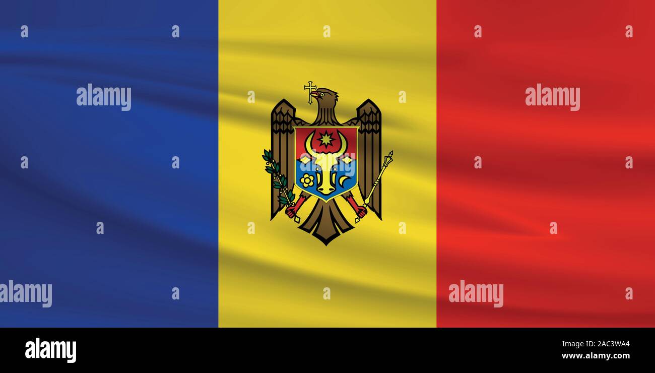 Waving Moldova flag, official colors and ratio correct. Moldova ...