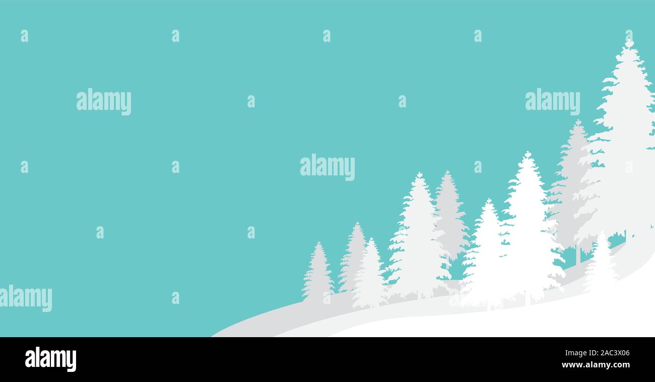Winter Landscape Background. Flat Vector Illustration . flat and simple background style Stock Vector