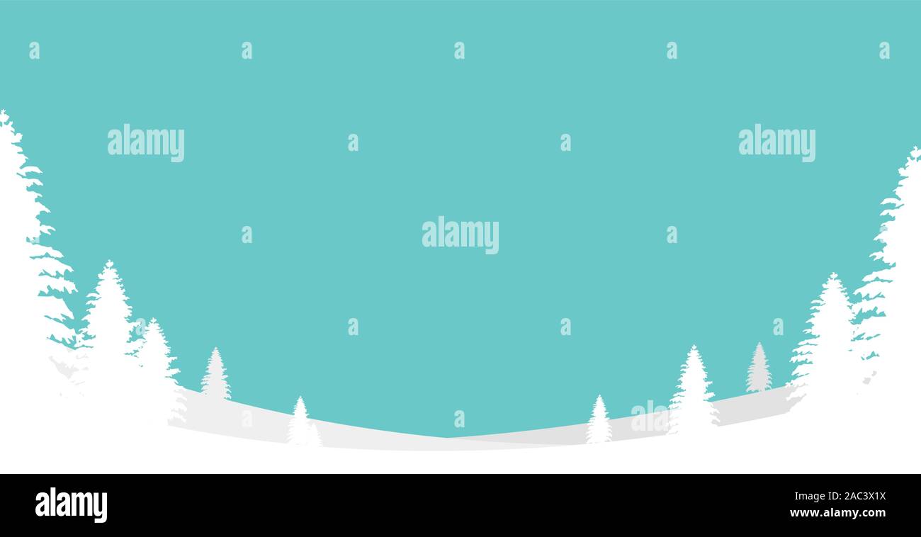Winter Landscape Background. Flat Vector Illustration . flat and simple background style Stock Vector