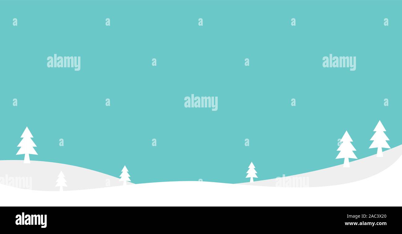 Winter Landscape Background. Flat Vector Illustration . flat and simple background style Stock Vector
