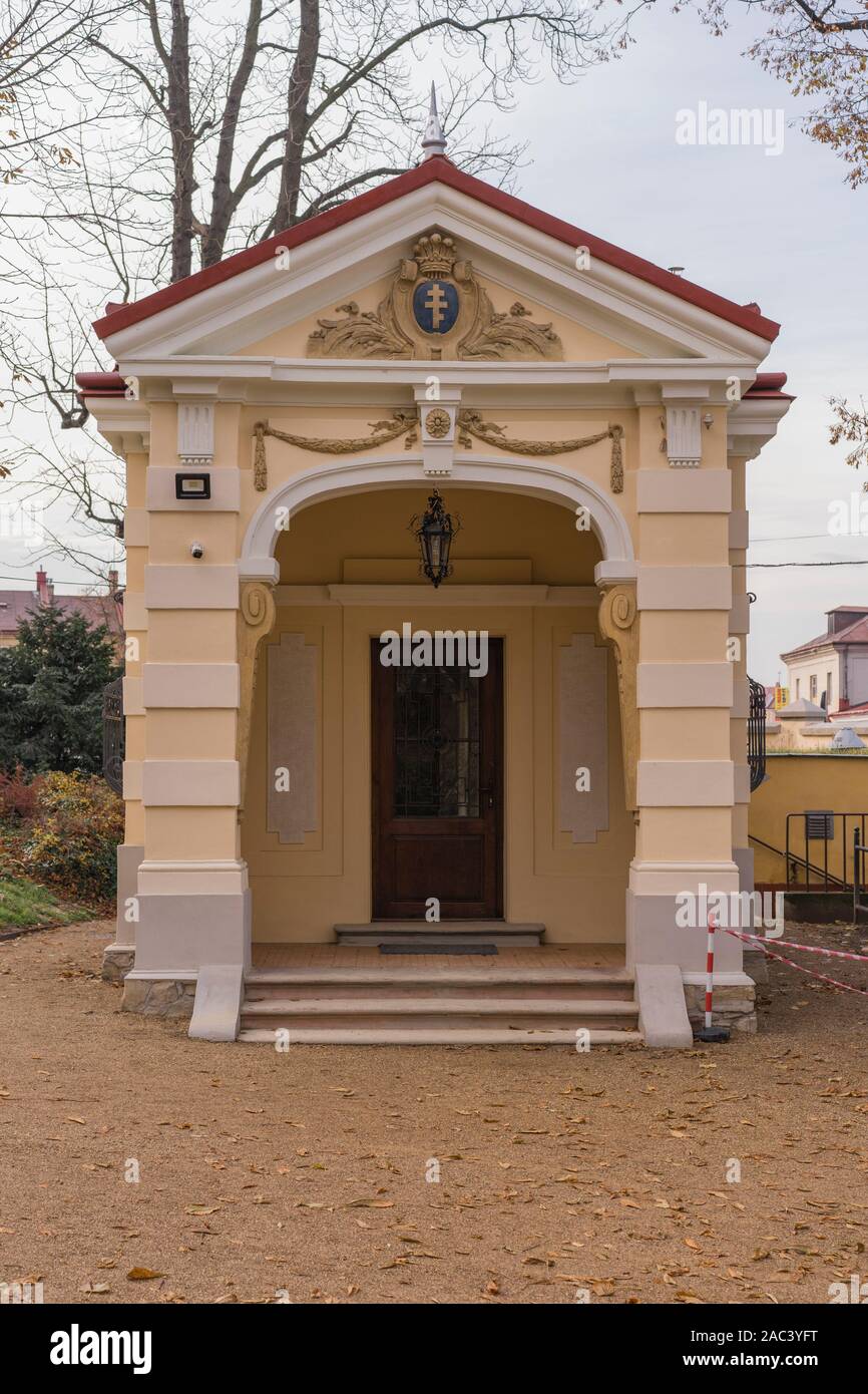 Lancut, Subcarpathian, Poland - 11-01.2019: guard office in park of Castle Museum in Lancut Stock Photo