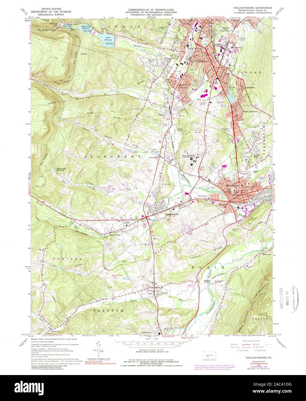 Map of hollidaysburg hires stock photography and images Alamy
