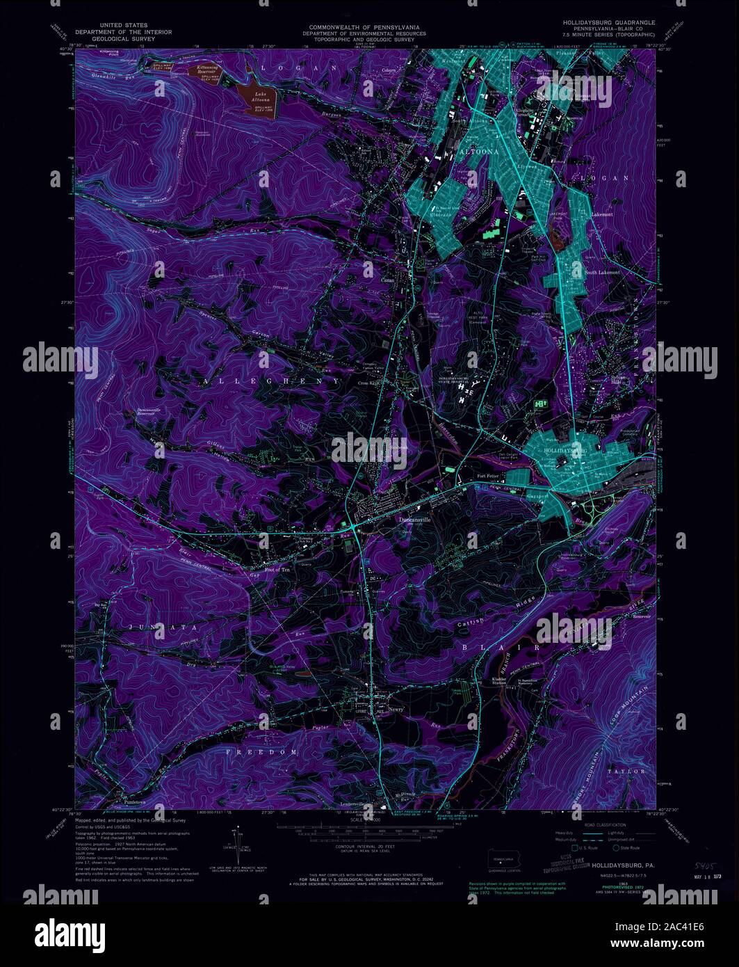 Map of hollidaysburg hires stock photography and images Alamy