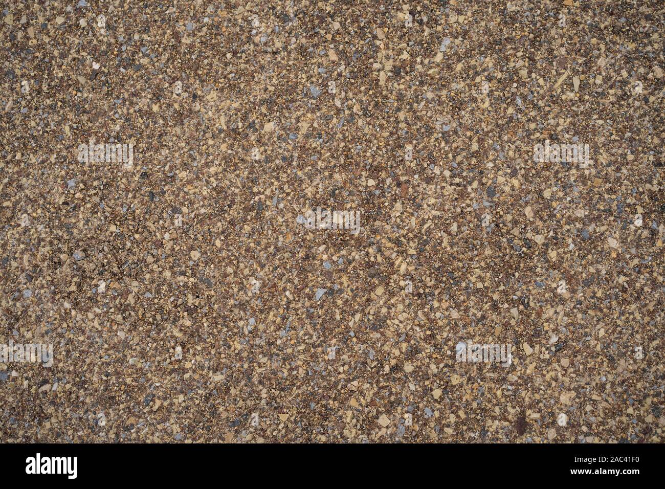 Fine gravel filling layer on a path Stock Photo