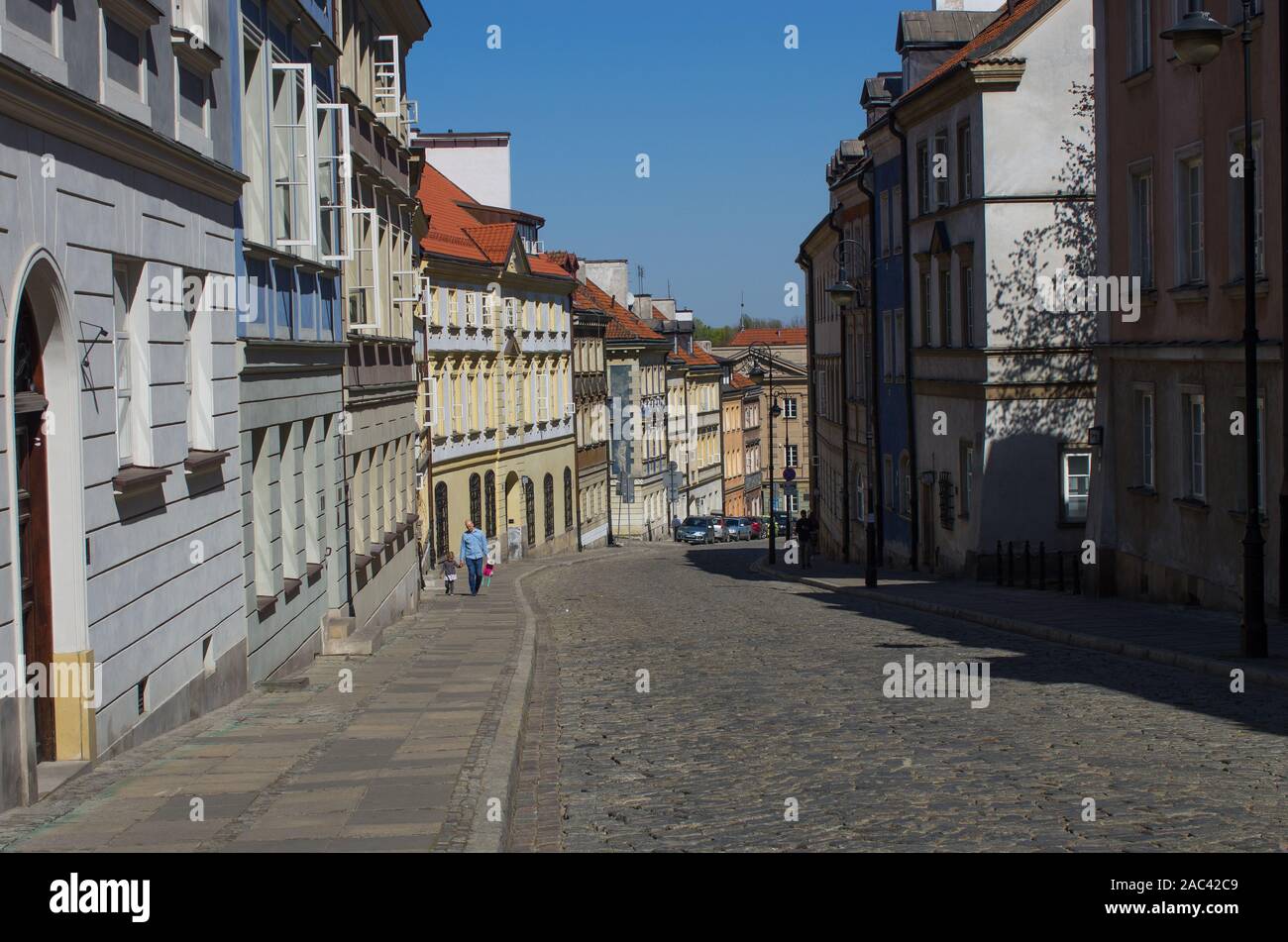 View of Mostowa street, Old Town, Warsaw, Poland Stock Photo