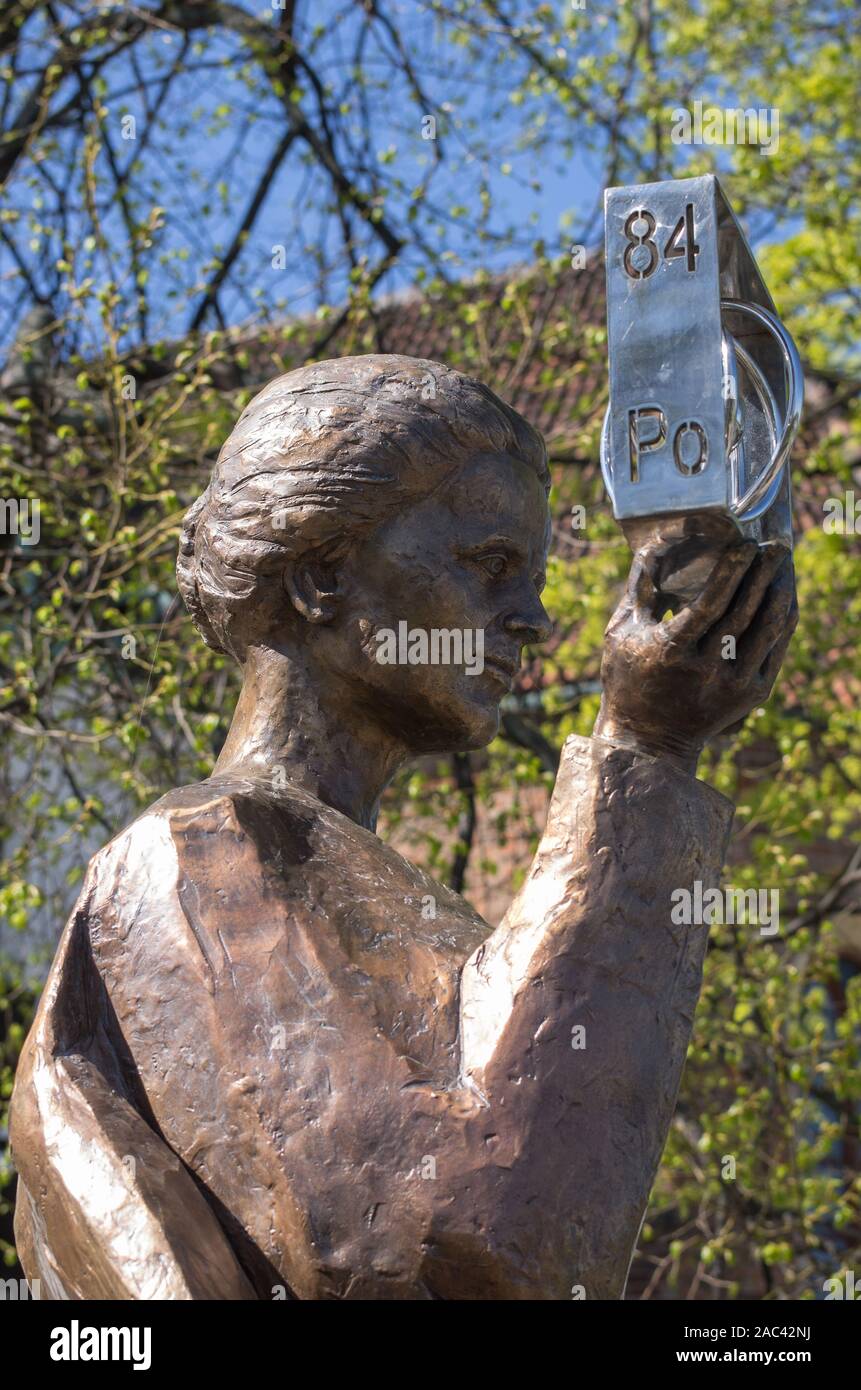 Maria Skłodowska-Curie monument by Bronisław Krzysztof, Warsaw, Poland Stock Photo