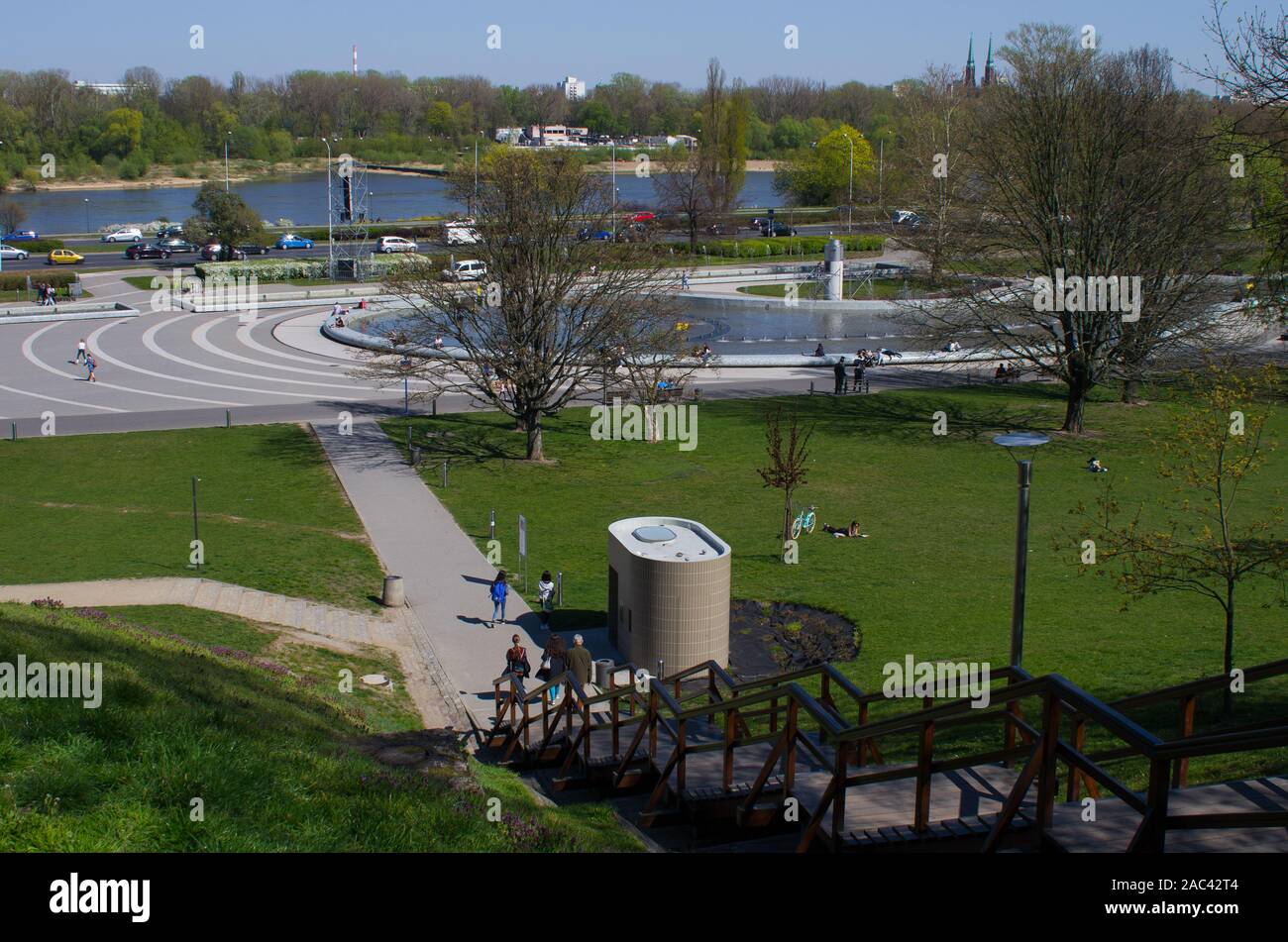 View on the Multimedia Fountain Park, Warsaw, Poland Stock Photo