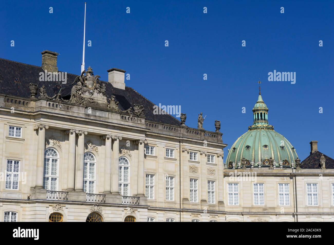 Amalienborg Palace In Copenhagen, Denmark Stock Photo