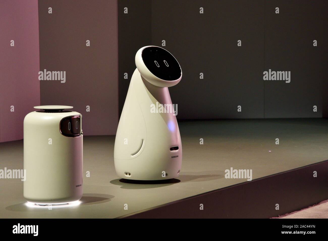 Versatile robots Samsung Bot Care as home healthcare assistant and Bot Air  air purifier at CES (Consumer Electronics Show), Las Vegas, Nevada, USA  Stock Photo - Alamy